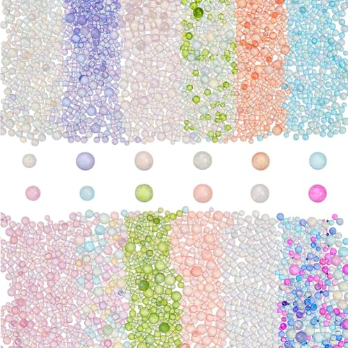 OLYCRAFT 120g 12 Colors Colorful Resin Bubble Tiny Beads 1-3mm No Hole Micro Glass Bubble Beads Round Droplet Multicolor Fillers Water Bead for 3D Nail Art Pendant Jewelry DIY Making Decorations