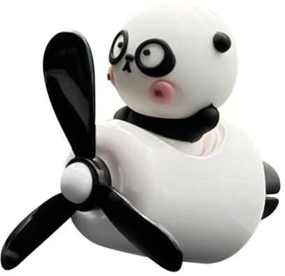 GjnjfdF Car Air Freshener, Panda Pilot Cartoon Car Diffuser Rotating Propeller | Aromatherapy Fragrance for Rotating Propeller Socket for Interior Decoration Auto Salon Toilet Men