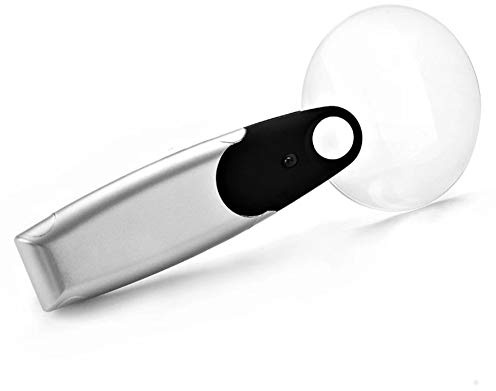 LJHJYDW Gli Occhiali ingranditi, Il Vetro ingranditore con ingrandimento Illuminato Leggero e Illuminato 5X Senza Tela