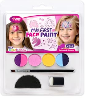 TyToo My First Facepaint Kinderschminke Set mit Mosaic Schablonen (Prinzessin und Einhorn)