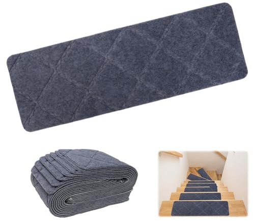 Tutamaz Tappetini per gradini, 15 pezzi, antiscivolo, per gradini, 55 cm x 19 cm, autoadesivi, per bambini, anziani e animali domestici (grigio scuro)