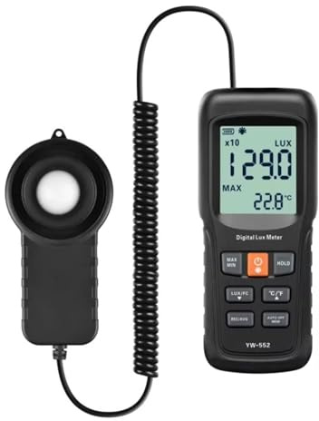 Light Meter, Light Meter For Plants, Digital Illuminance 0-200,000 Lux, Lighting Intensity Brightness Measurement For Indoor Outdoor YW-552