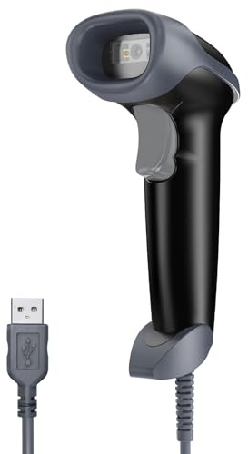 Eyoyo Kabelgebundener USB-2D-Barcode-Scanner – Automatischer Handscanner für QR-Codes, PDF417 und Data Matrix mit langem USB-Kabel; ideal für Supermärkte, Mobile Payment, Lagerhaltung, Bibliotheken un