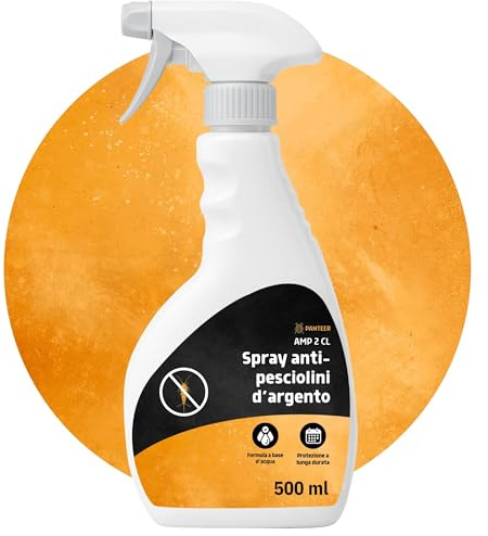 Panteer ® Spray Antipesciolini d'Argento 500 ml – Formula a Base d'Acqua – Protezione Fino a 3 Mesi – Pronto all'Uso per Interni – Made in Germany