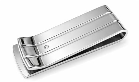 amorili Fermasoldi Uomo in Acciaio Inox con Zircone – Accessorio Elegante e Raffinato – Clip Ferma Banconote a Molla per Soldi – Idea Regalo Uomo fsl022