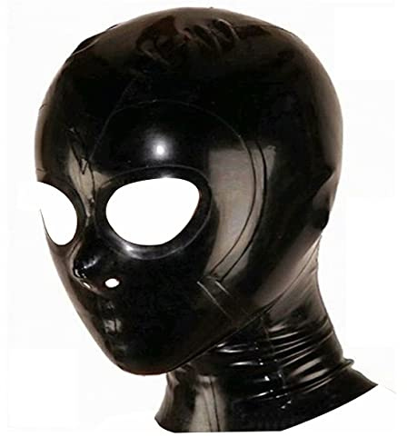 MFMYEE 100% Latexmaske, Gummi, BDSM-Fesselmaske, Latex-Kopfmaske, Kapuzenmaske, Fetischkostüme, erotische Einschränkungen, Cosplay-Tube