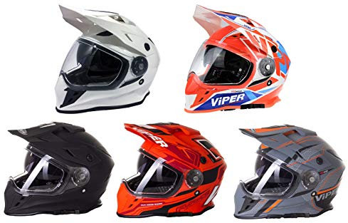 Motorbike RXV288 Adult MX Enduro Helmet New 2020 Motorcycle Double Visor On & Off Road Quad Motocross Dirt Pit Bike Sports Racing ACU ECE Approved Helmet (Matt Black,M (57-58 cm))