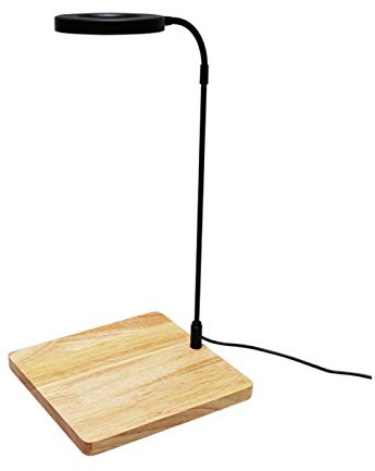 QWLWBU LED akvarielampa 360 graders fullt spektrum LED-ljus med bambubräda 10 W Nano akvarium lampa USB-driven platt Nano akvarium ljus Bett en fisktank lampa för växttillväxt
