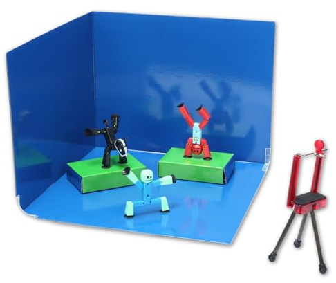 STIKBOT Zing Zanimation Studio - Stop Motion Kit with Green Screen, 4+
