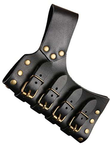 HZMAN Viking Leather Sword Frog LARP Renaissance Costume Accessory Rapier Knight Sword Holster (Black)