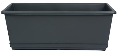 Seat Flor srl® Vaso per balcone, fioriera da balcone, vaso porta fiori, cassetta porta fiori (50 cm., antracite)