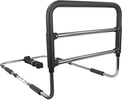 Essential Medical Supply Height Adjustable Hand Bed Rail with Attached Securing Strap for Greater Stability and Safety for Adults, Seniors and The Elderly - Designed for Any Width Mattress