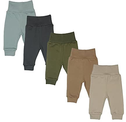 MEA BABY Unisex Baby Hose aus 100% Baumwolle im 5er Pack/Pumphose, Babyhose für Jungen Baby Hose für Mädchen, Schlupfhose (74, Jungen3)
