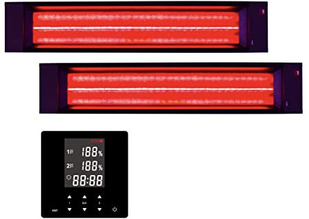 B-Ware 2x Infrarotstrahler InfraROTmed 1300W + Steuerung, Tiefenwärme, Deckenstrahler, Vollspektrumstrahler für Sauna und Infrarotkabine, zum Nachrüsten oder Selberbauen