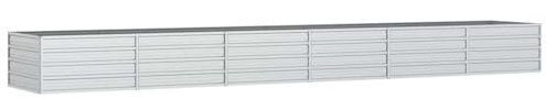 vidaXL Garden Raised Bed - Heavy-Duty Galvanized Steel Round Shape Planter - Versatile Outdoor Gardening - Silver, 480x80x45 cm