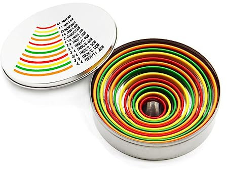 Cortadores de Galletas Redondos Acero Inoxidable Moldes, Circulo para Pastelería Cortador 12 Piezas Cortapastas Pare Postres Torta Cookie Fondant Masa