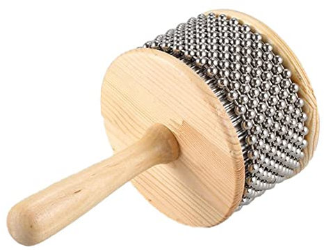 Monaghan 1 Stück Tragbare Cabasa-Kinderlehrinstrumente Aus für Zuhause und Kindergarten, Stahlkugel-Handkurbelspielzeug