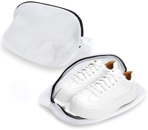 2 Stück Schuhe Wäschesack Schuhbeutel, Waschmaschine Schuhnetz Schuhbeutel, Waschbeutel mit Reißverschluss für Sneaker, Schuhbeutel Wäschebeutel, Schuhwaschbeutel Waschmaschine, für Sneaker
