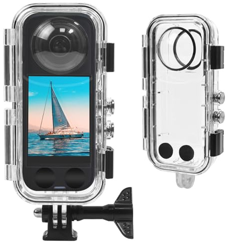 FitStill Wasserdichtes Gehäuse für Insta 360 x 3, Unterwasser-Schutz, PC-Gehäuse, Fotografie, Halterung, weniger Glas, Action-Kamera-Zubehör-Kits