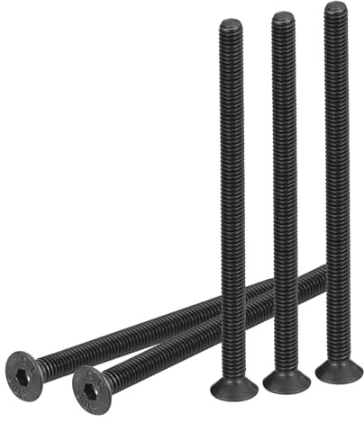 DTGN 50er Packung M4-0.7x50mm Sechskantschrauben schwarz beschichtet | mit Zylinderkopf, Senkkopfschrauben, Kohlenstoffstahl, Vollgewinde