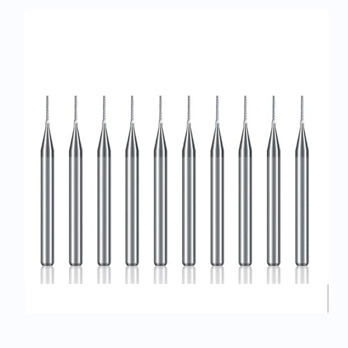 10 Stück Wolframstahlkarbid Schaftfräser, Gravierbits Für Fräsmaschine, PCB, CNC, Verschiedene Größen 0.1mm - 1.0mm (Größe : 10pcs 0.1mm)