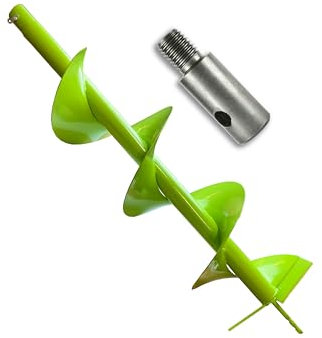 WERHE Erdbohrer für bohrmaschine mit M14 adapter ⌀200 mm, 80cm länge – Brunnenbohrer, Baumpflanzung, erdlochbohrer, Pfahlbohrer, Durchlässenbohrer – Präzise Bohrspitze und Hartmetallklingen