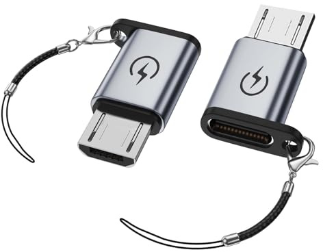 Liaoan USB C auf Micro USB Adapter, 2-Pack Unterstützung 18W Schnellladung, geeignet für USB C Buchse auf Micro Stecker Adapter, Nicht geeignet für Kopfhörer