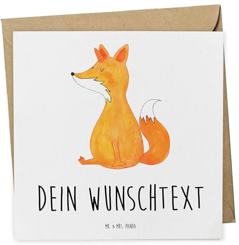 Mr. & Mrs. Panda Personalisierte Deluxe Karte Einhorn Wunsch - Geschenke, Grußn personalisiert, Foxycorn, Unicorn