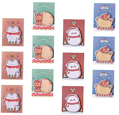EXCEART 12 Stück Weihnachts Haftnotizen Weihnachts Memo Aufkleber Aufklebernotizen Für Weihnachten Weihnachtsdekoration Klassifizierte Notizen Weihnachtsnotizblock