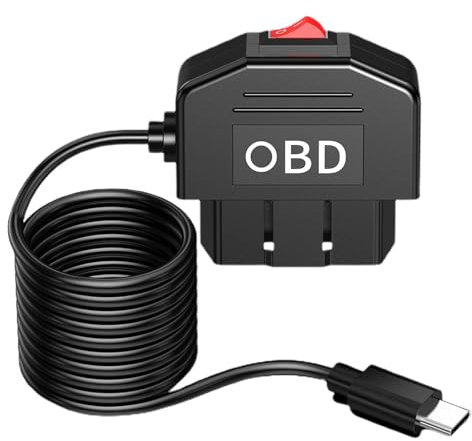 Kioriur USB Dash Cam Cable - Two Modes Car Dash Cam, Charger Dashcam Usb Hard Wire Kit | obd2 powers Cable Car Accessories, Dash Camera Charger Powering Cord for Car Dashcams Gps Radar