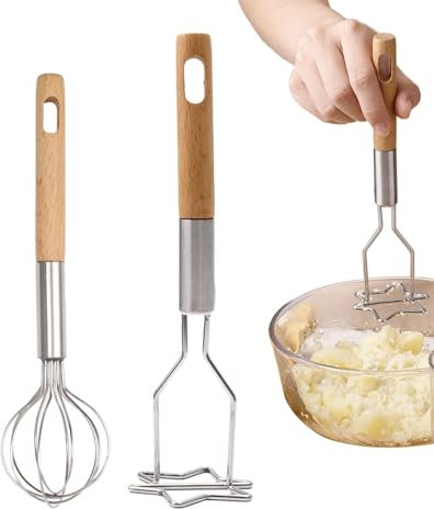 Schiacciapatate, schiacciapatate | Racchetta per uova a mano, schiacciapatate manuale, schiacciapatate, facile da pulire, frusta a mano multifunzionale, frusta, mazza uova a mano, vita