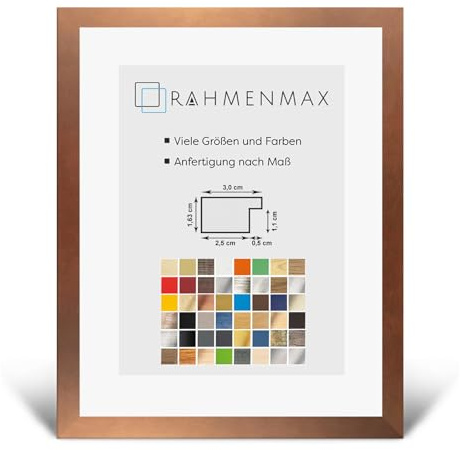 RahmenMax PuzzelMax Puzzlerahmen Bilderrahmen Posterrahmen 60x80 cm Kupfer Dekor 80x60 cm mit Antireflex Kunstglas