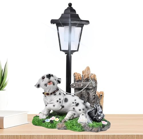 Yulokdwi Statue de Chien avec lumière Solaire, Statue de Jardin pour Chien avec lumière | Figurine d'art de Jardin avec lumière Solaire,Figurine de Collection Unique pour décorations artistiques de