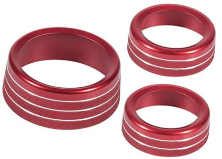 VINTORKY 3 Stücke Rot Auto Klimaanlage Knopf Abdeckung Taste Trim für 2015-2021