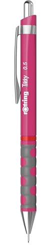 Rotring Tikky 2214580 Druckbleistift, 0,5 mm feine Spitze, leichter Körper und gummierter Griff, Magenta, 1 Stück