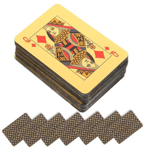ibasenice 1 Mini-goldspielkarten Personalisierte Spielkarten Kleine Karten Mini-kartenspiele Kinderparty Gefälligkeiten Pik-Spielkarten Minikarten Reisespiel Das Haustier Golden
