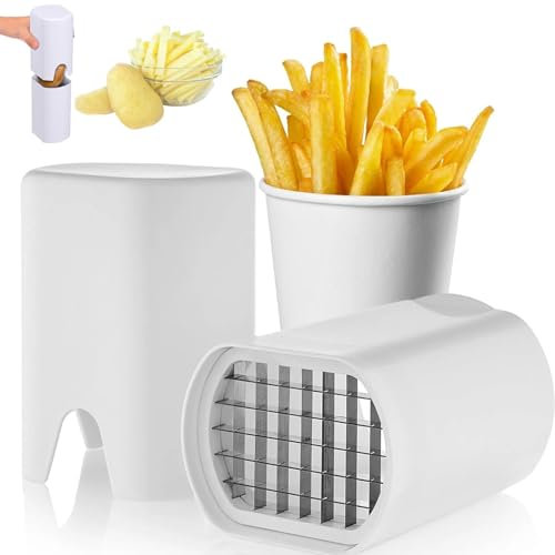 1PCS Stainless Steel Chip Cutter, Chip Chop 2 in 1 Cutter, Potato Chipper, Heavy Duty Vegetable Slicer for Perfect Homemade Crisps and French Fries - Kitchen Gadget with Safety Handle