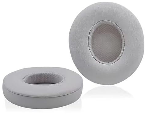 Ear Pads Compatible with Beats Solo 2 & Solo 3 Wireless Headphones, Protein Leather Solo2 Solo3 Ear Pads Cushions Replacement, Sliver