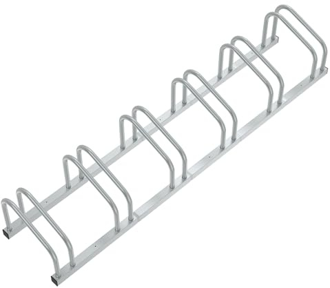 LZQ Cykelställ för 6 cyklar | multistativ av stål | rostfritt stativ för mountainbike, trekkingcykel och stadscykel | golv- och väggmontering | silver