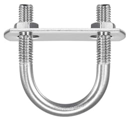 Unifizz Round U-Bolt,3 Set 304 Stainless Steel M6 U Bolts 25mm(1) Inner Width 42mm Length with Nuts and Frame Plate for Automobiles Boat Trailer