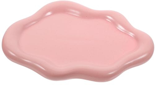 Warmhm Plateau de Rangement pour Bijoux Céramique Forme de Assiette Décorative Rose pour Clés Bijoux et Petits Objets pour Salle de Bain Bureau et Chambre