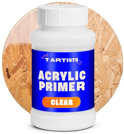 7 Artists Primer Acrilico Trasparente 500 ml – Gesso Artistico per Pittura e Tela, Legno e Carta | Primer Vernice a Base d’Acqua | Gesso Liquido per Decoupage e Tecniche Artistiche