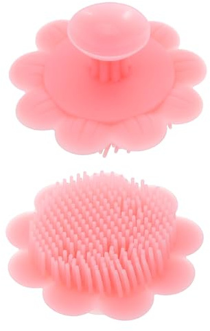 CALLARON 2pcs Shampoo Brush Silicone Wash Scrubber for Newborn Scalp Care Gentle Hair Wash Brush Double-Sided Silicone Bath Scrubber for Bath Hair Cleaning