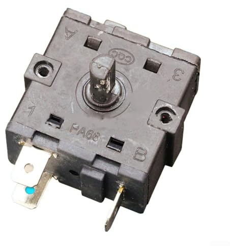 DAZZLEEX Interruptor de ajuste de engranaje de calentador eléctrico, accesorio de metal de 3 pines o 5 pines para calentadores de ventilador, estufas y unidades de calefacción eléctrica, para tipo de