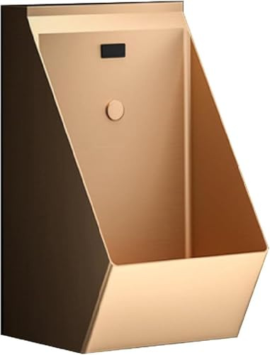 Urinoir mural sans contact en acier inoxydable 304 – Urinoir mural à capteur automatique pour homme, idéal pour les bars commerciaux, les hôtels et les toilettes (finition or rose)