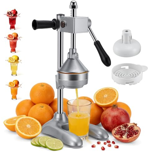 Yigowyigo Manual Juicer, Juicer Citrus Manual Hand Press with Flat Pressure Plates for Watermelon, Aluminum Alloy, Lemon Orange Squeezer Pomegranate Juicer for Lemon Grapefruit, Easy to Clean
