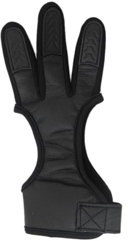 QAUUCP Guante De Arquero Guantes Profesionales de Cuero for Tiro con Arco, 3 Dedos, Protector Mano Alta Elasticidad, Guante Caza, 1 ud(L)