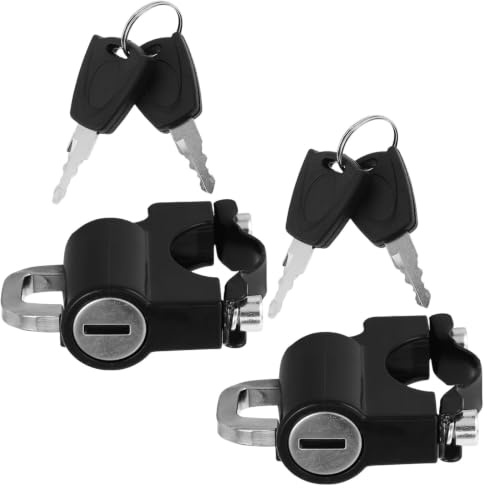 TOPPERFUN Cerradura para Casco de Motocicleta 2 Piezas con Cierre Rápido y Resistente Corrosión para Manillar de 20-26mm en Scooters y Ciclismo