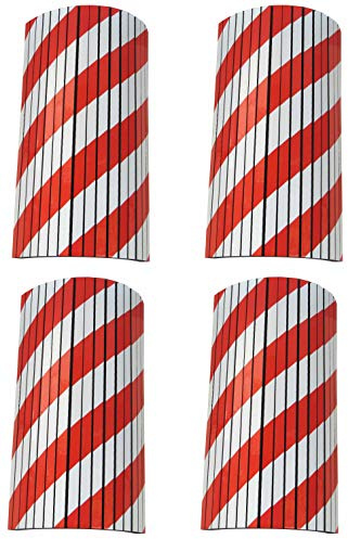 SNS SAFETY LTD Protección Garaje Adaptable, Tiras de Espuma Adhesivas con Cortes, para Cualquier Esquina y Columna Redonda, 44x25x2 cm, 4 Piezas (Rojo Blanco)