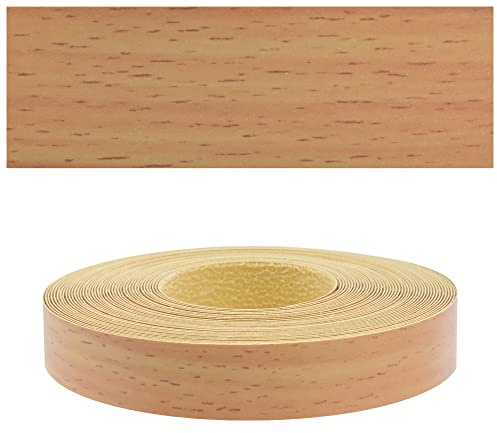 Mprofi MT® Kantenumleimer Buche Bavaria | 22 mm x 50m | Melamin Kantenband | Bügelkante für Möbel & Regale | Kantenumleimer mit Schmelzkleber | Bügelkante für Möbel & Regale – 1207/22/50